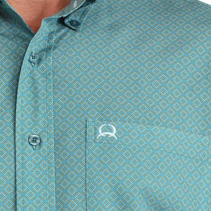 Cinch Men's Teal Arena Flex Long Sleeve Shirt