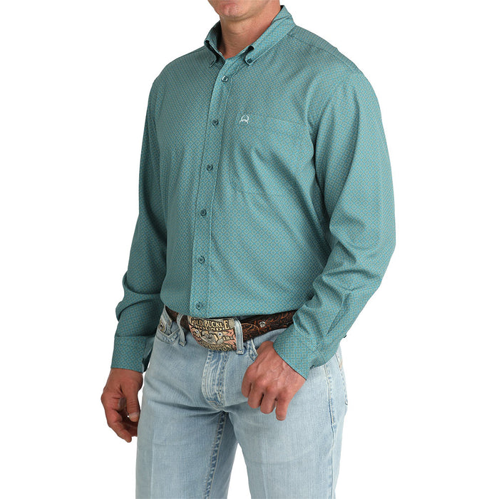 Cinch Men's Teal Arena Flex Long Sleeve Shirt