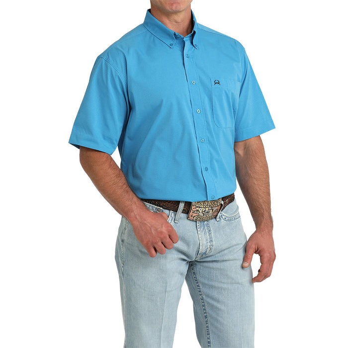 Cinch Men's Solid Blue ArenaFlex Short Sleeve Shirt