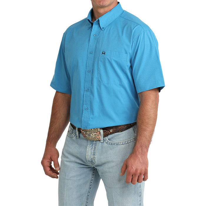 Cinch Men's Solid Blue ArenaFlex Short Sleeve Shirt