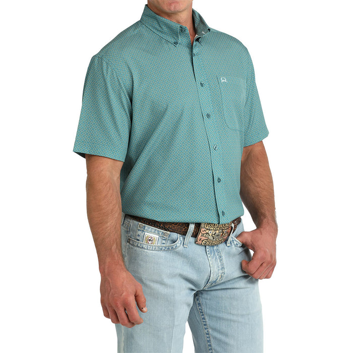 Cinch Men's Teal ArenaFlex Short Sleeve Shirt