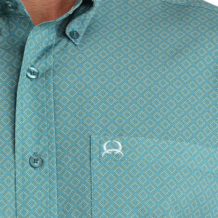 Cinch Men's Teal ArenaFlex Short Sleeve Shirt