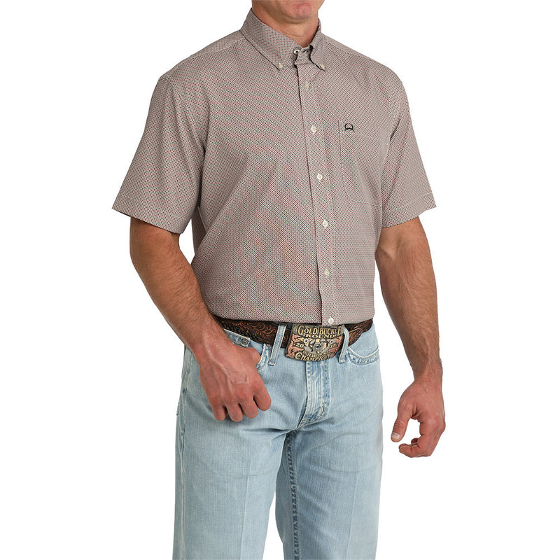 Cinch Men's Brown Printed ArenaFlex Short Sleeve Shirt