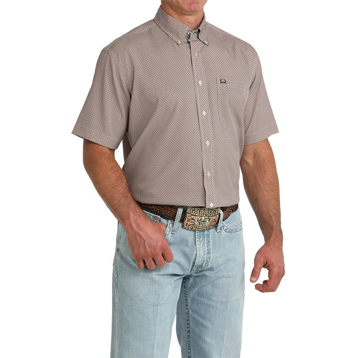 Cinch Men's Brown Printed ArenaFlex Short Sleeve Shirt