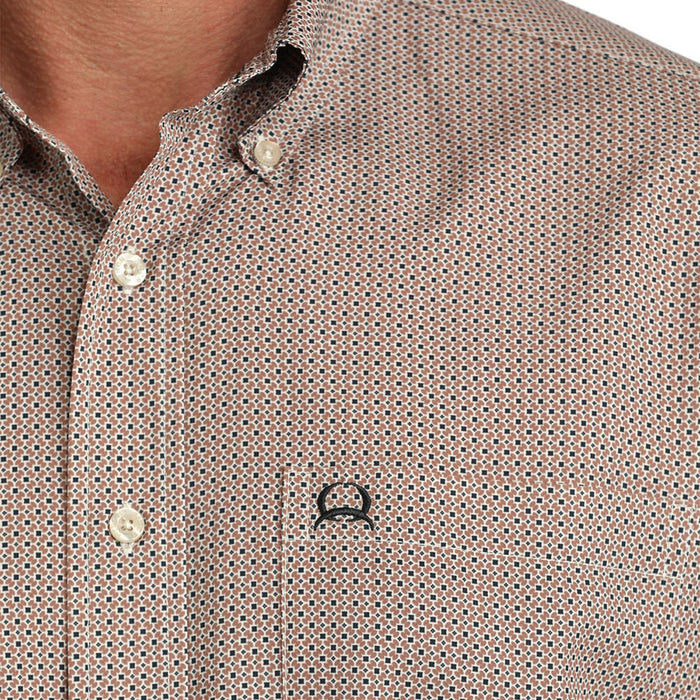 Cinch Men's Brown Printed ArenaFlex Short Sleeve Shirt