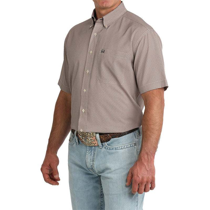 Cinch Men's Brown Printed ArenaFlex Short Sleeve Shirt