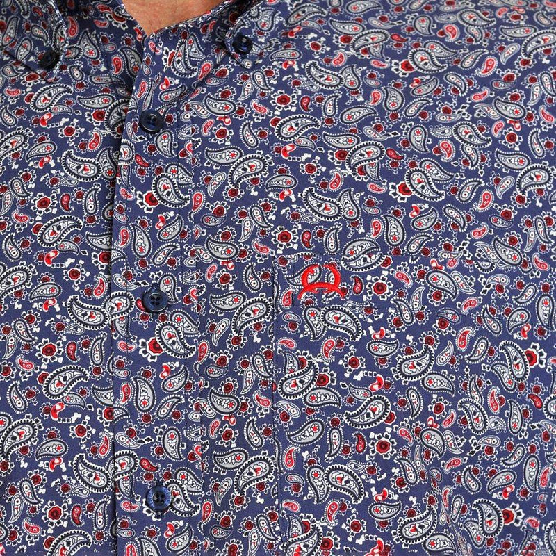 Cinch Men's Navy Paisley ArenaFlex Button Down