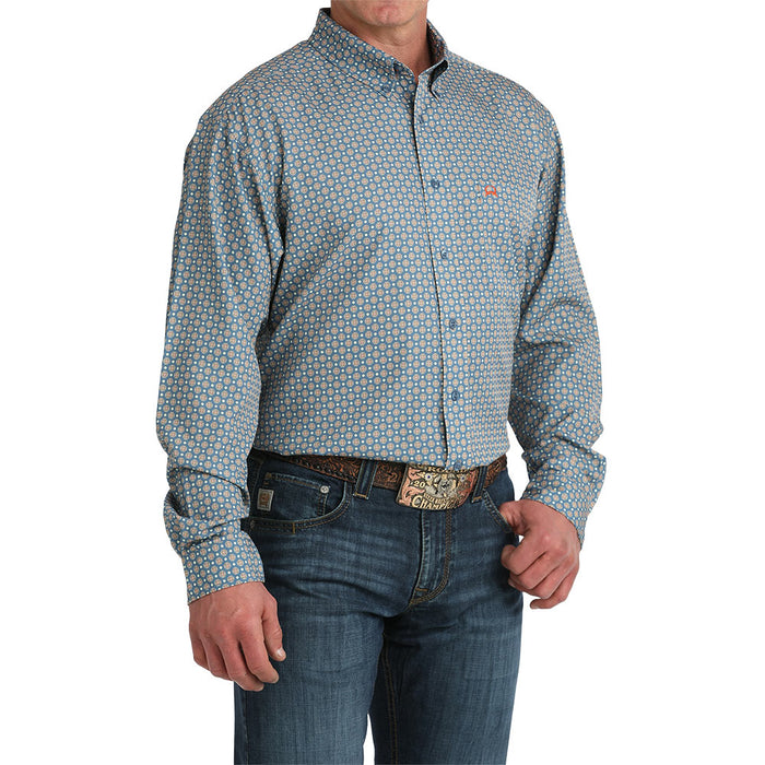 Cinch Men's Blue Print ArenaFlex Long Sleeve Shirt