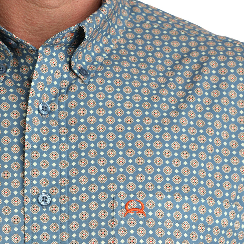 Cinch Men's Blue Print ArenaFlex Long Sleeve Shirt
