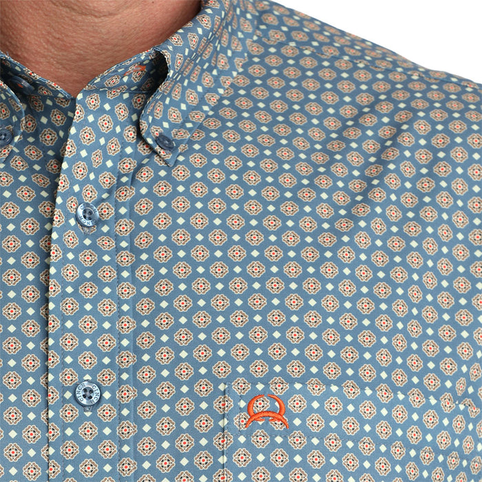 Cinch Men's Blue Print ArenaFlex Long Sleeve Shirt