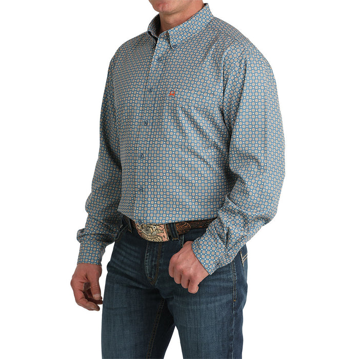 Cinch Men's Blue Print ArenaFlex Long Sleeve Shirt