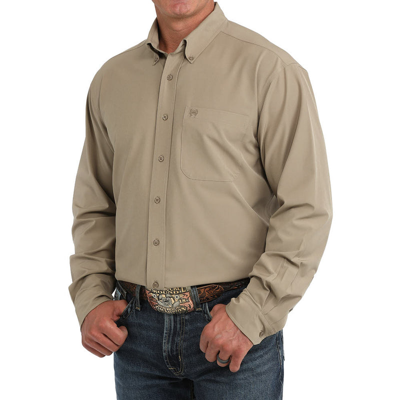 Cinch Khaki ArenaFlex Long Sleeve Shirt