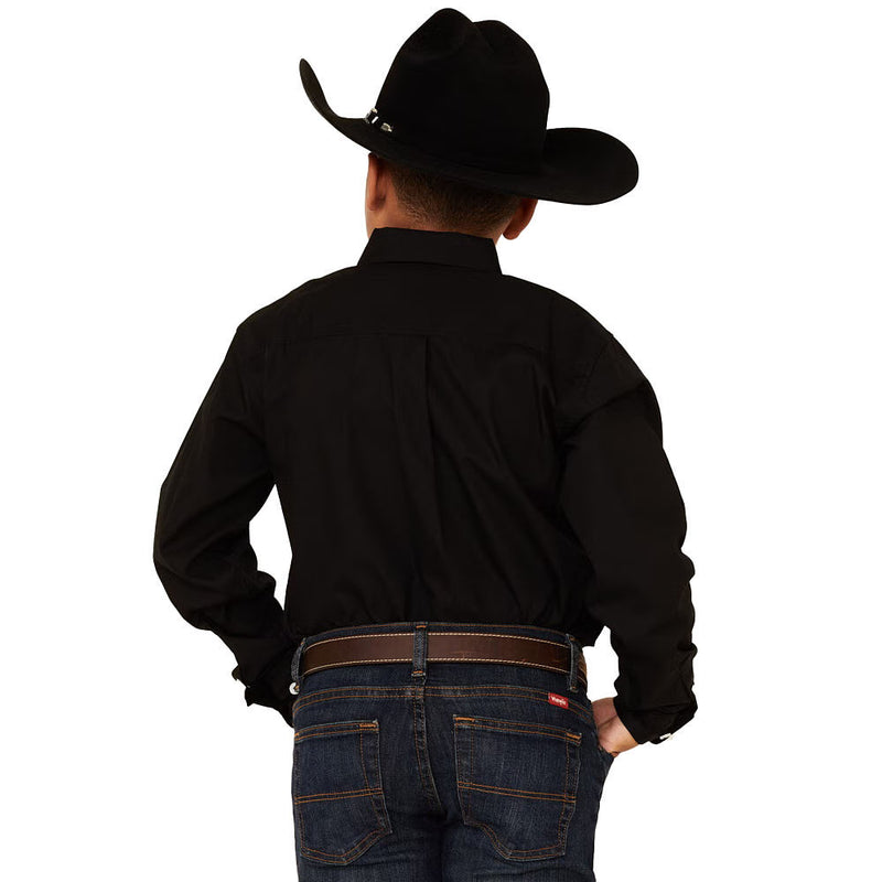 Cinch Boy's Solid Black Button Down Shirt