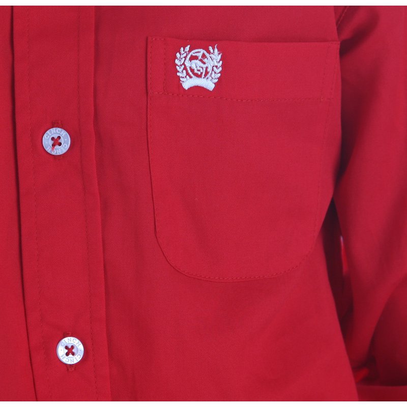 Cinch Boy's Solid Red Button Down Shirt