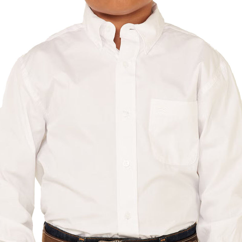 Cinch Boy's Solid White Button Down Shirt