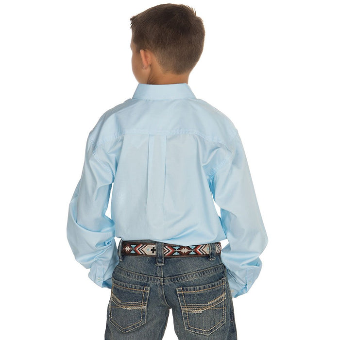 Cinch Boys Tencel Teal Striped Long Sleeve