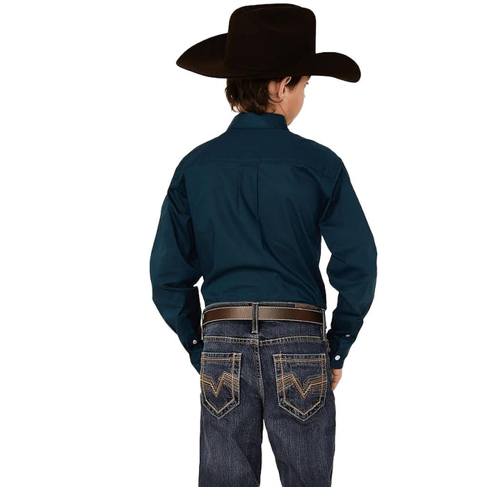 Cinch Boy's Match Dad Solid Button Down Western Shirt