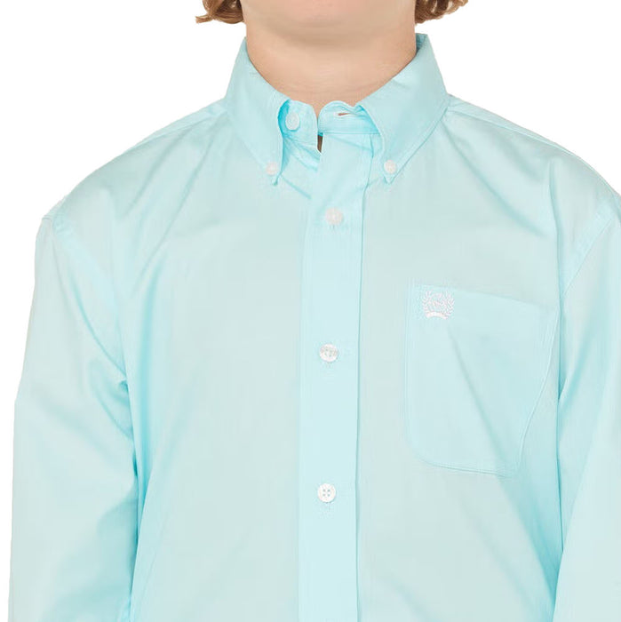 Cinch Boy's Turquoise Long Sleeve Button Shirt