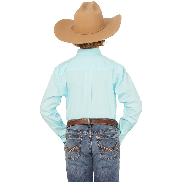Cinch Boy's Turquoise Long Sleeve Button Shirt