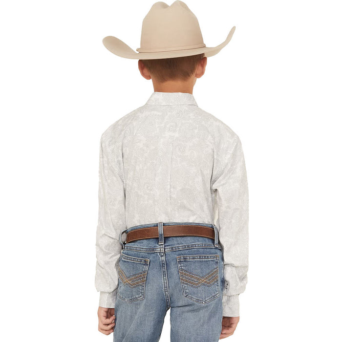 Cinch Boy's White Paisley Print Shirt