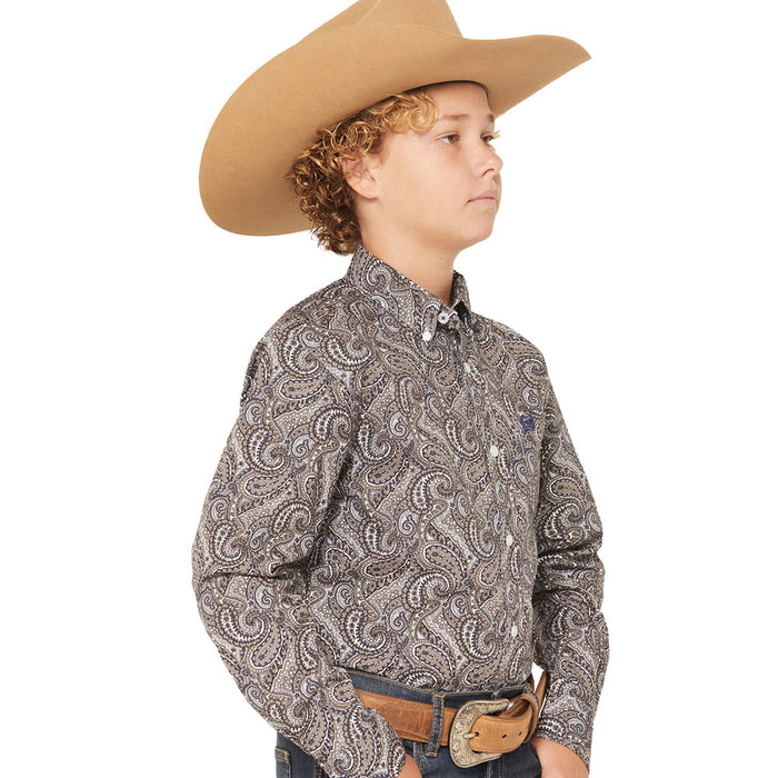 Cinch Boy's Paisley Long Sleeve Button Shirt