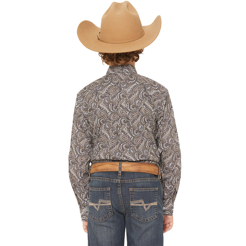 Cinch Boy's Paisley Long Sleeve Button Shirt