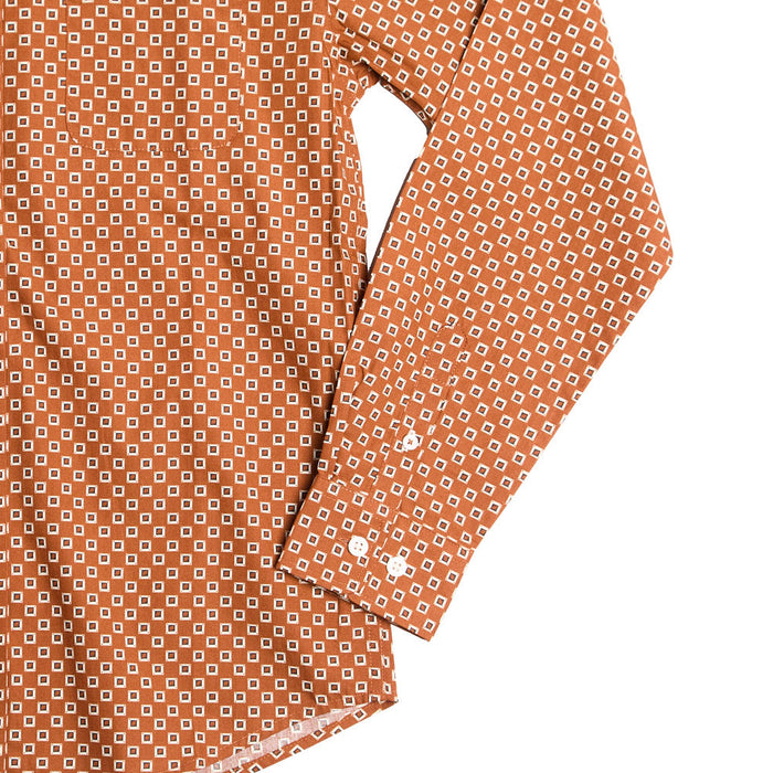 Cinch Boy's Brown Print Long Sleeve Button Shirt
