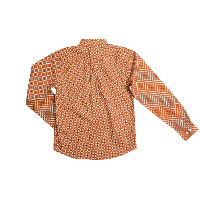Cinch Boy's Brown Print Long Sleeve Button Shirt