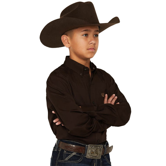 Cinch Boy's Solid Brown Shirt