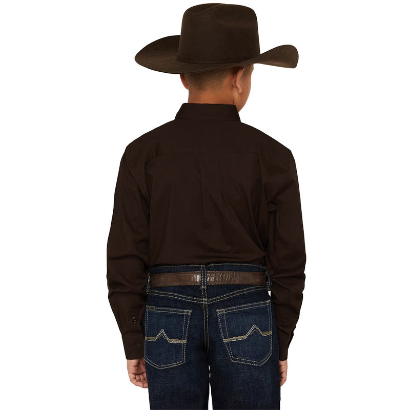 Cinch Boy's Solid Brown Shirt