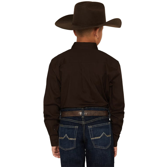 Cinch Boy's Solid Brown Shirt