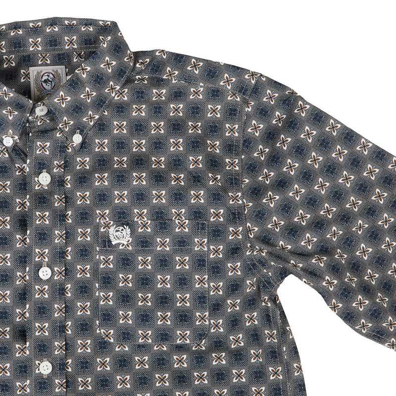Cinch Boy's Khaki Print Shirt