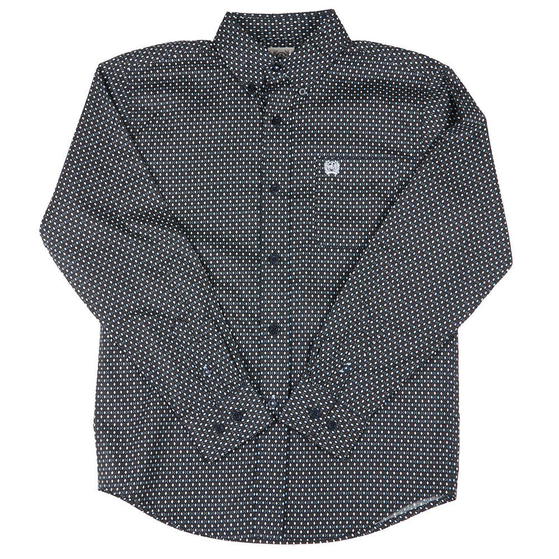 Cinch Boy's Navy Dot Print Shirt