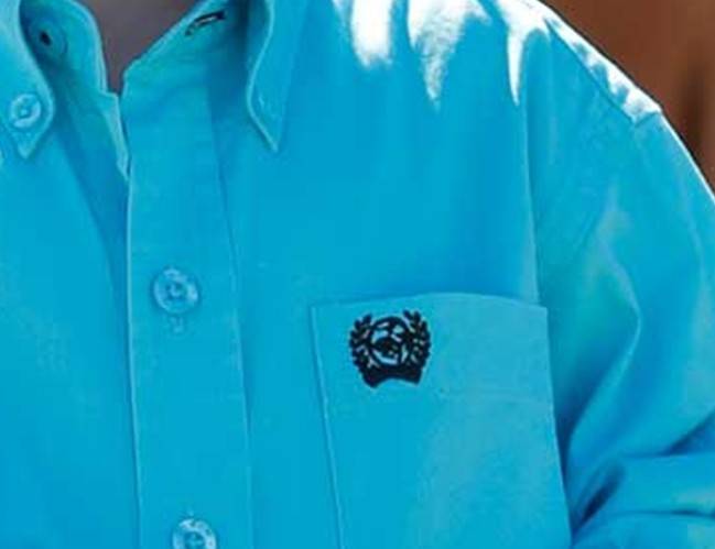 Cinch Boy's Turquoise Long Sleeve Shirt