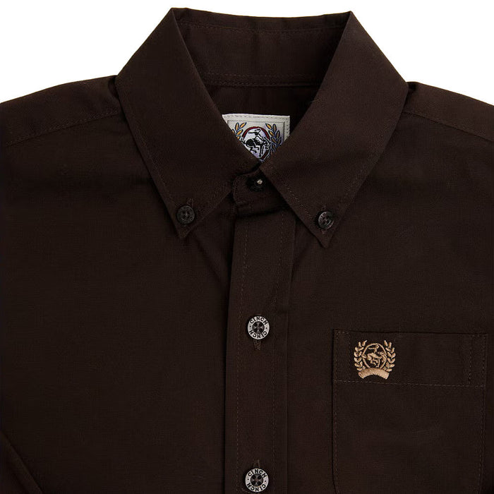 Cinch Toddler Boy's Solid Brown Shirt