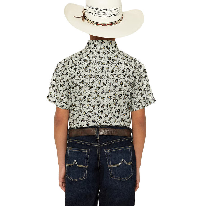 Cinch Boy's Grey Bucking Horse Shirt