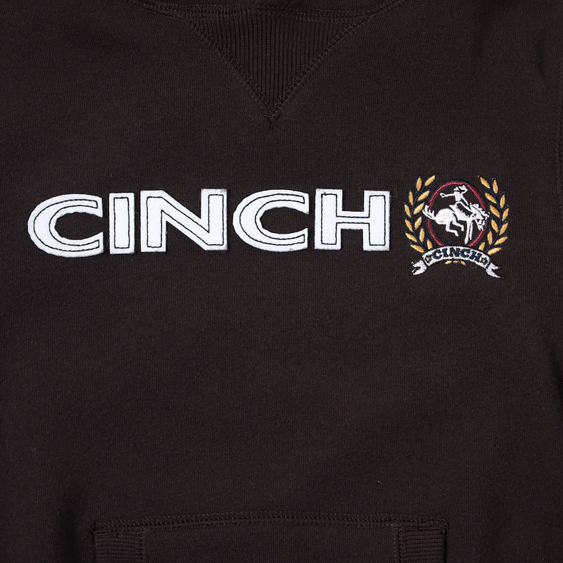Cinch Boy's Brown Logo Fleece Hoodie