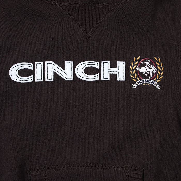 Cinch Boy's Brown Logo Fleece Hoodie
