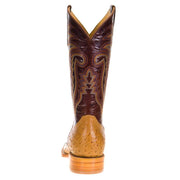 R Watson Boots Men's Antique Saddle Full Quill Ostrich 13in. Volcano Brass Goat Top Boot