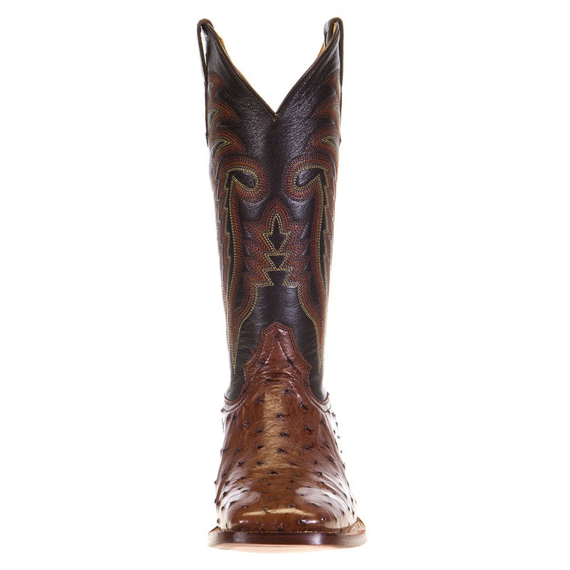 R Watson Boots Men's Kango Tobac Full Quill Ostrich 13in. Espresso Goat Top Boots