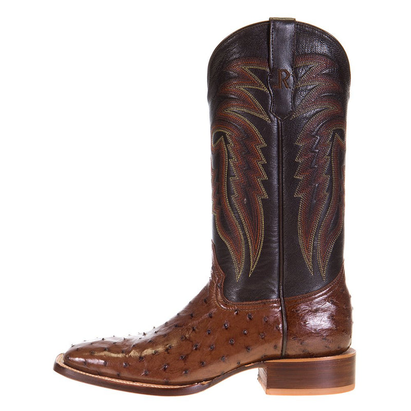 R Watson Boots Men's Kango Tobac Full Quill Ostrich 13in. Espresso Goat Top Boots