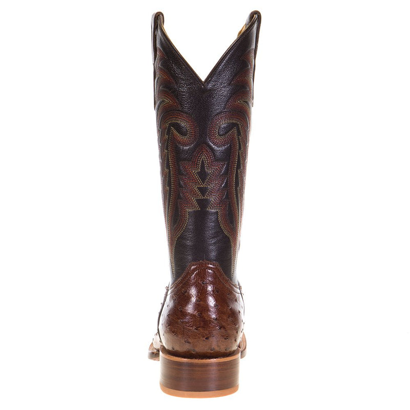 R Watson Boots Men's Kango Tobac Full Quill Ostrich 13in. Espresso Goat Top Boots