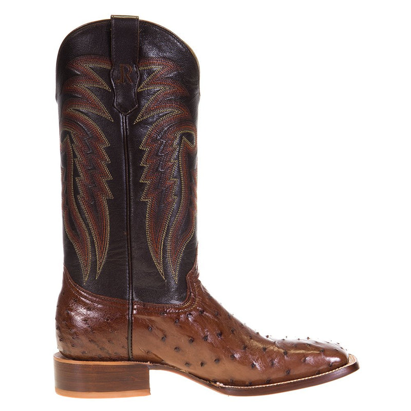 R Watson Boots Men's Kango Tobac Full Quill Ostrich 13in. Espresso Goat Top Boots