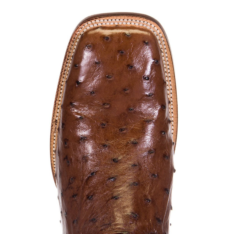 R Watson Boots Men's Kango Tobac Full Quill Ostrich 13in. Espresso Goat Top Boots