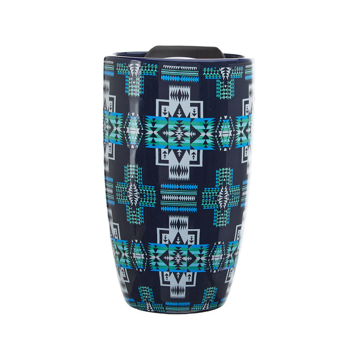 Rod's True Western Southwest Navy 20 oz Ceramic Travel Mug