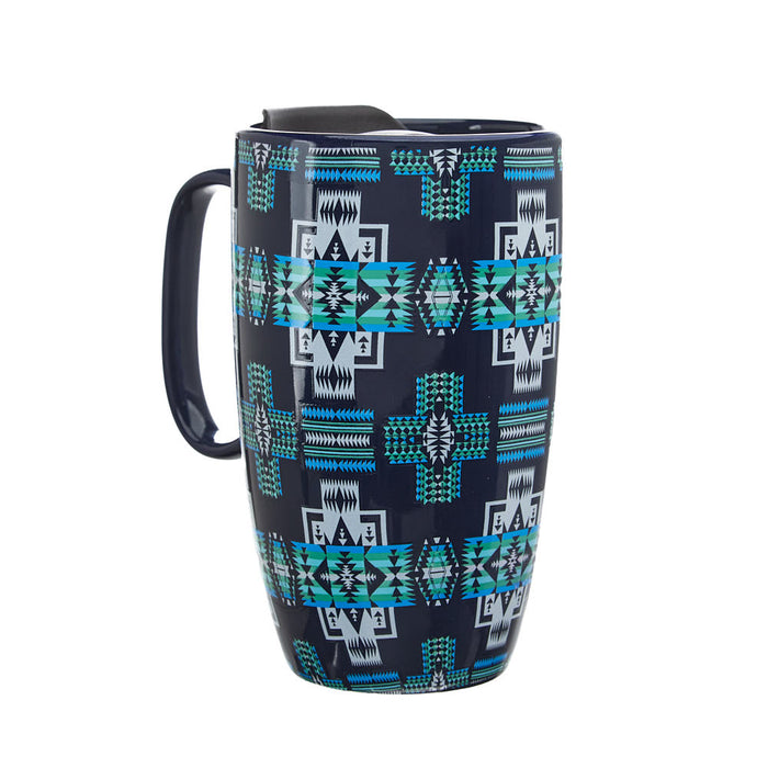 Rod's True Western Southwest Navy 20 oz Ceramic Travel Mug