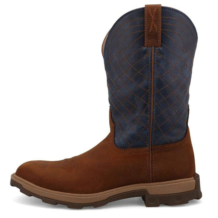 Twisted X Mens UltraLiteNano Toe Mocha Denim 11in Top Work Boot