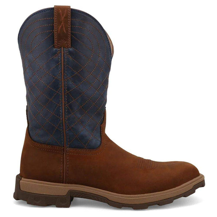Twisted X Mens UltraLiteNano Toe Mocha Denim 11in Top Work Boot