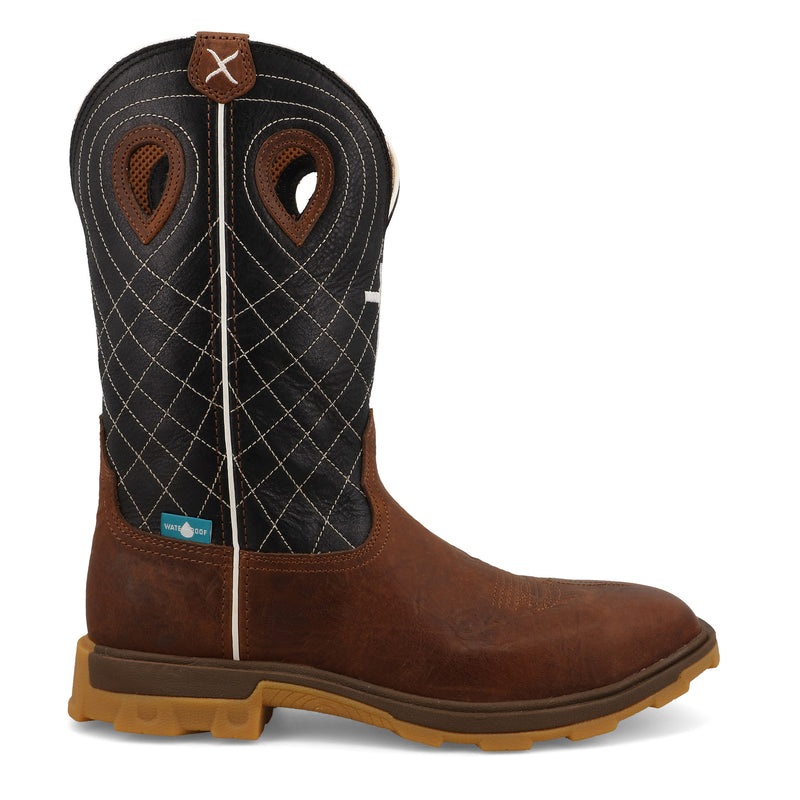 Twisted X Men`s 12In Ultralite Clay and Black WP Nano Square Toe Work Boot
