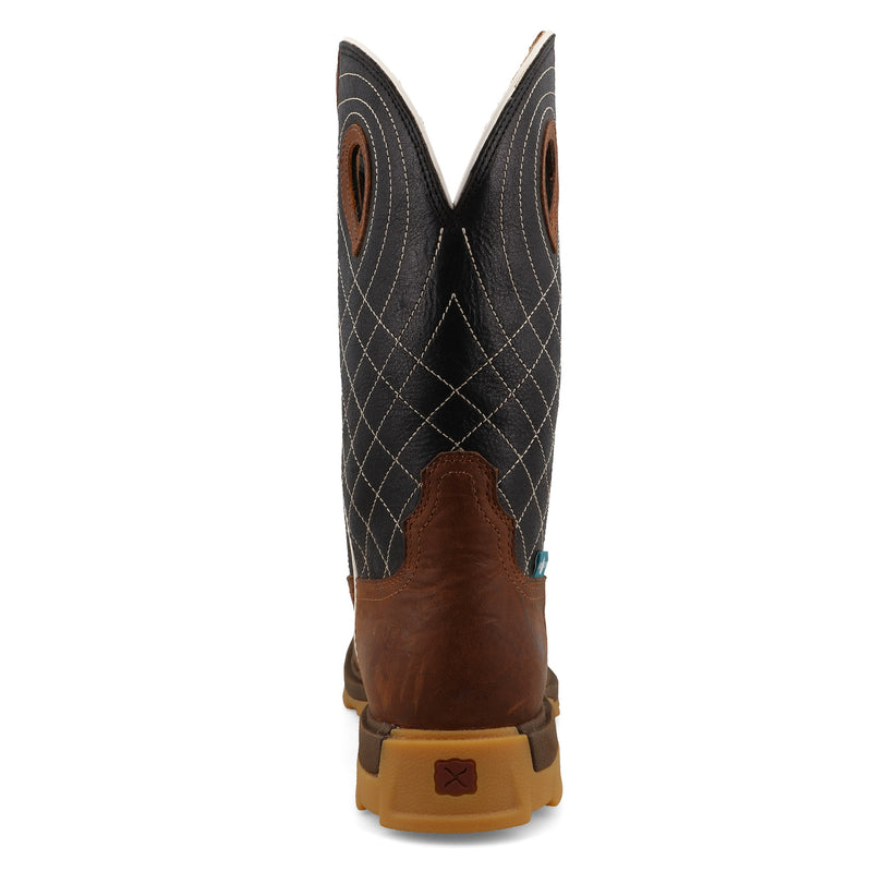 Twisted X Men`s 12In Ultralite Clay and Black WP Nano Square Toe Work Boot